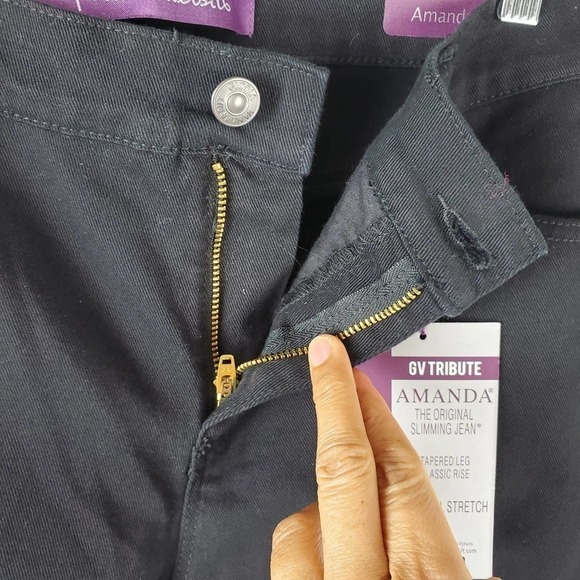 Gloria Vanderbilt Denim Black Amanda The Original Slimming Jeans Size 4 Petite - Picture 3 of 8